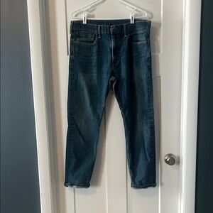Levi's Blue Straight Jeans with Faded Texture
